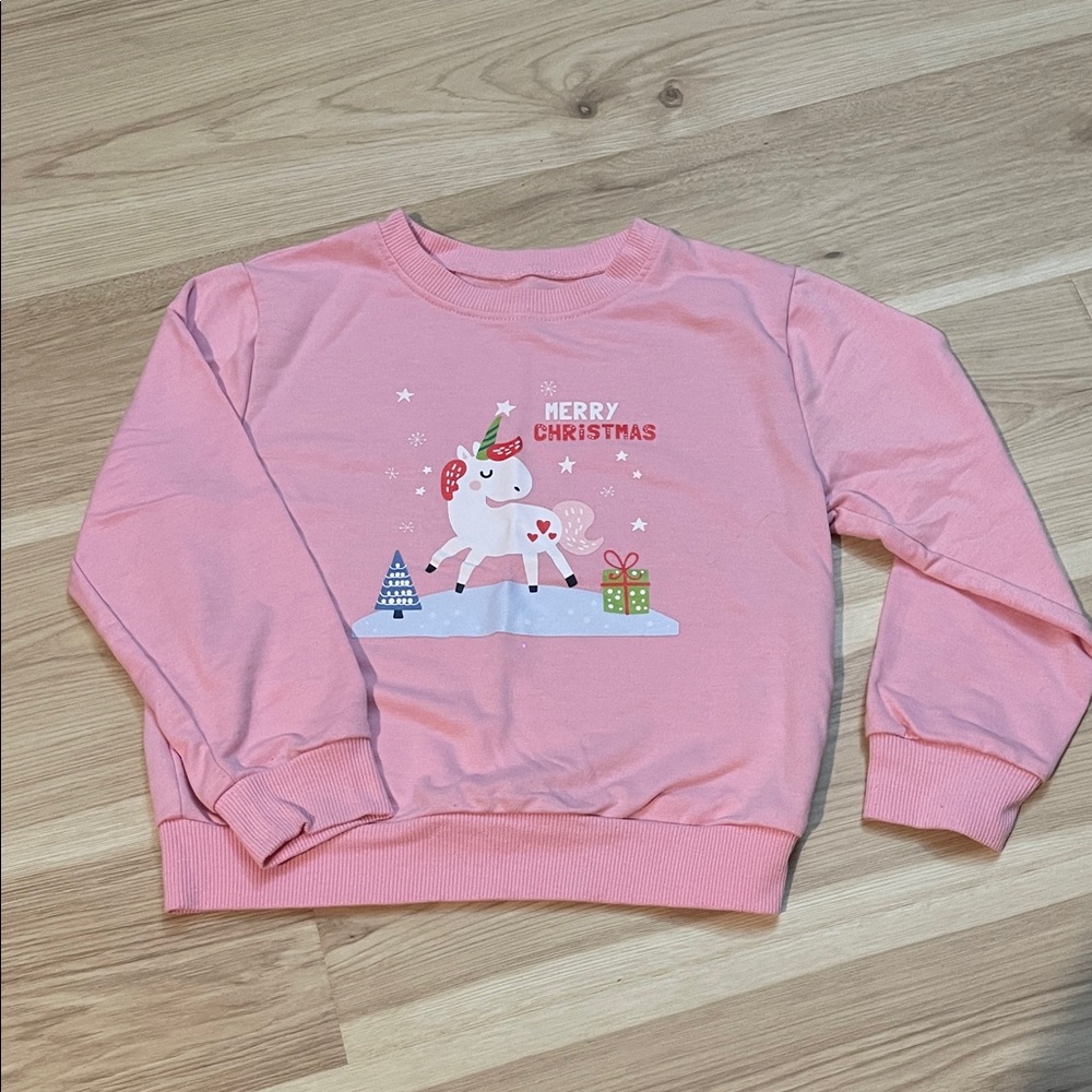 Pink Merry Christmas Unicorn Sweatshirt